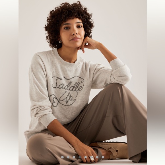 By Anthropologie Saddle up crewneck graphic sweatshirt - Picture 4 of 12